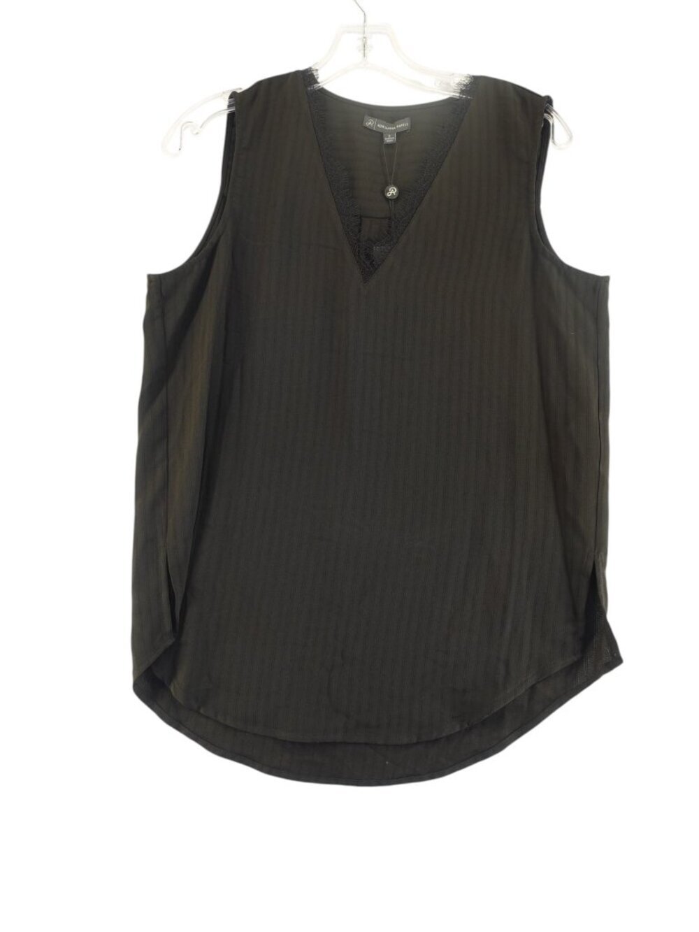Adrianna Papell V-Neck Lace Trim Sleeveless Tank Women's size S NWT
